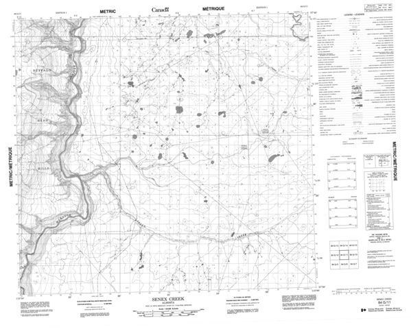 Senex Creek Topographic Paper Map 084G11 at 1:50,000 scale