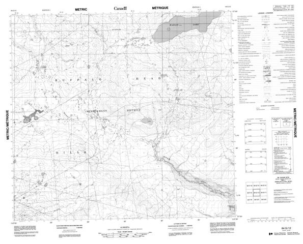 No Title Topographic Paper Map 084G12 at 1:50,000 scale