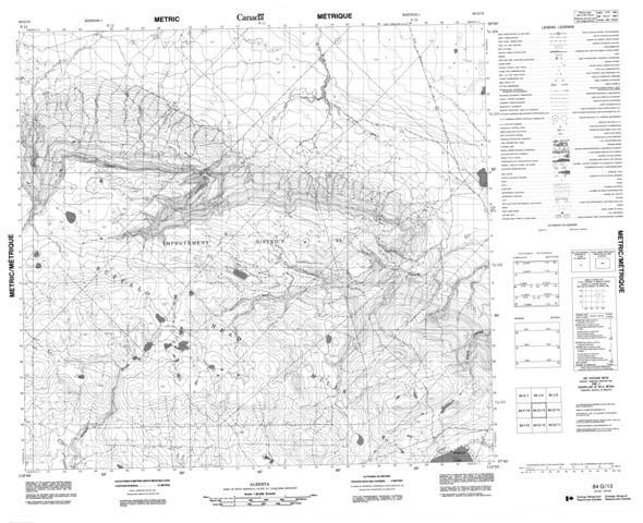 No Title Topographic Paper Map 084G13 at 1:50,000 scale