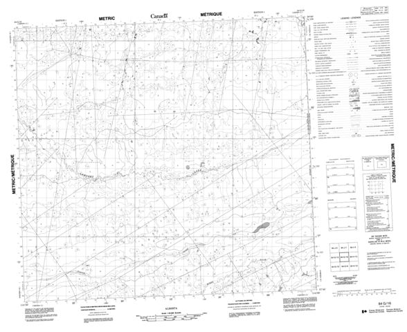No Title Topographic Paper Map 084G16 at 1:50,000 scale