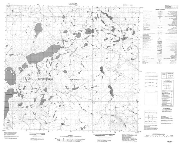 No Title Topographic Paper Map 084H09 at 1:50,000 scale