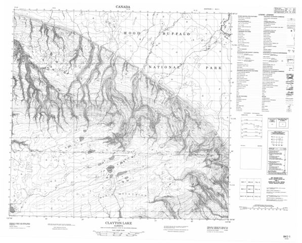 Clayton Lake Topographic Paper Map 084I01 at 1:50,000 scale