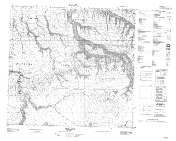 Elk Lake Topographic Paper Map 084I02 at 1:50,000 scale