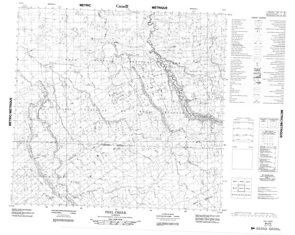 Peel Creek Topographic Paper Map 084I03 at 1:50,000 scale