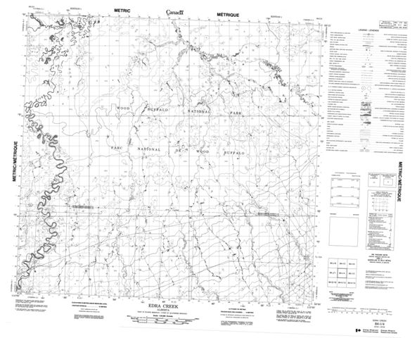 Edra Creek Topographic Paper Map 084I04 at 1:50,000 scale