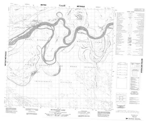 Buchanan Lake Topographic Paper Map 084I12 at 1:50,000 scale