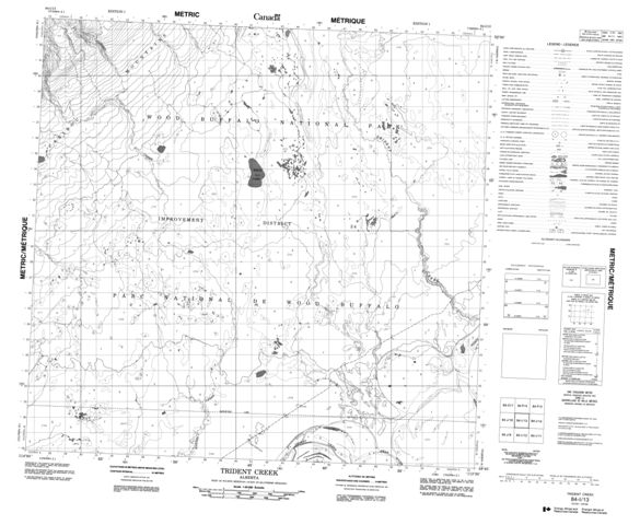 Trident Creek Topographic Paper Map 084I13 at 1:50,000 scale