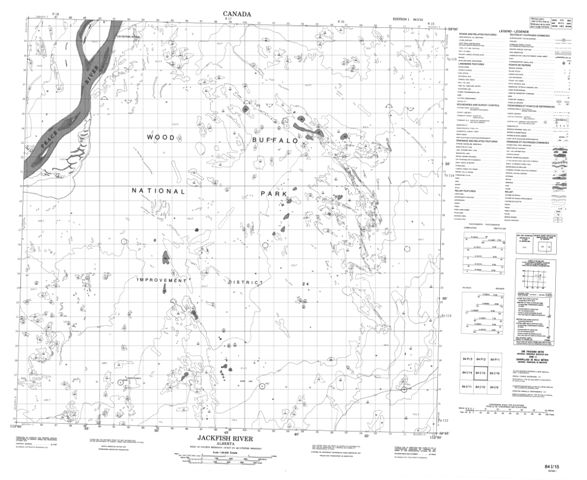 Jackfish River Topographic Paper Map 084I15 at 1:50,000 scale