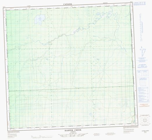 Harper Creek Topographic Paper Map 084J01 at 1:50,000 scale