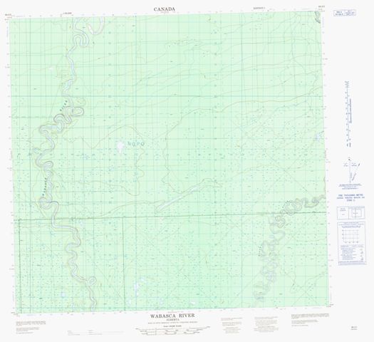 Wabasca River Topographic Paper Map 084J03 at 1:50,000 scale