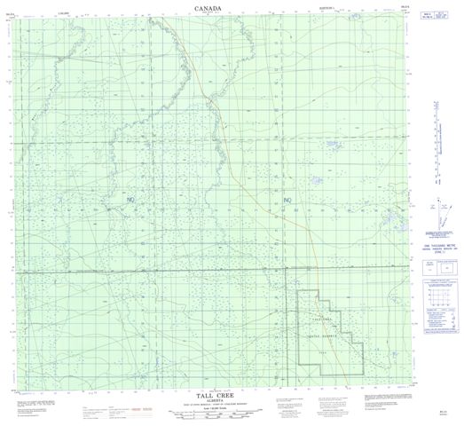 Tall Cree Topographic Paper Map 084J04 at 1:50,000 scale