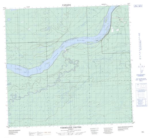 Vermilion Chutes Topographic Paper Map 084J07 at 1:50,000 scale