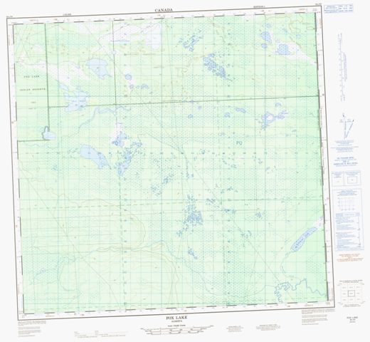 Fox Lake Topographic Paper Map 084J08 at 1:50,000 scale