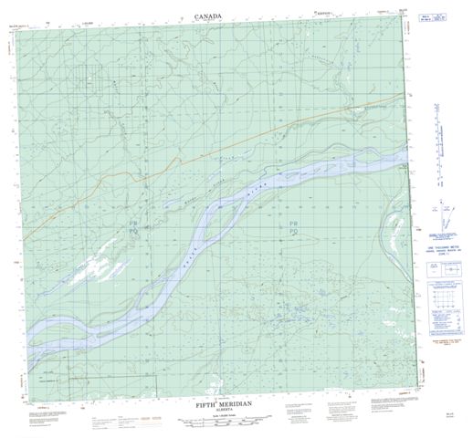 Fifth Meridian Topographic Paper Map 084J09 at 1:50,000 scale