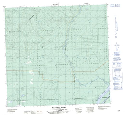 Wentzel River Topographic Paper Map 084J10 at 1:50,000 scale