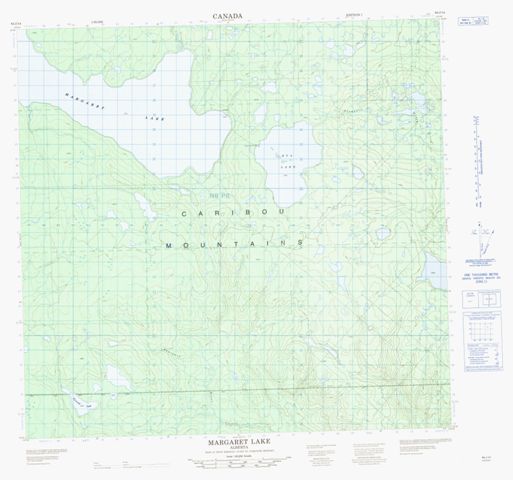 Margaret Lake Topographic Paper Map 084J14 at 1:50,000 scale
