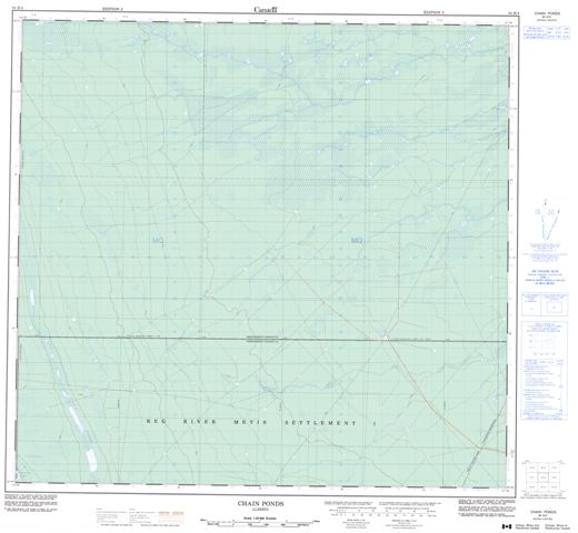 Chain Ponds Topographic Paper Map 084K04 at 1:50,000 scale