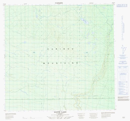 Hotte Lake Topographic Paper Map 084K16 at 1:50,000 scale