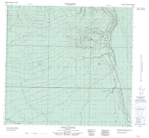 Faria Creek Topographic Paper Map 084L01 at 1:50,000 scale