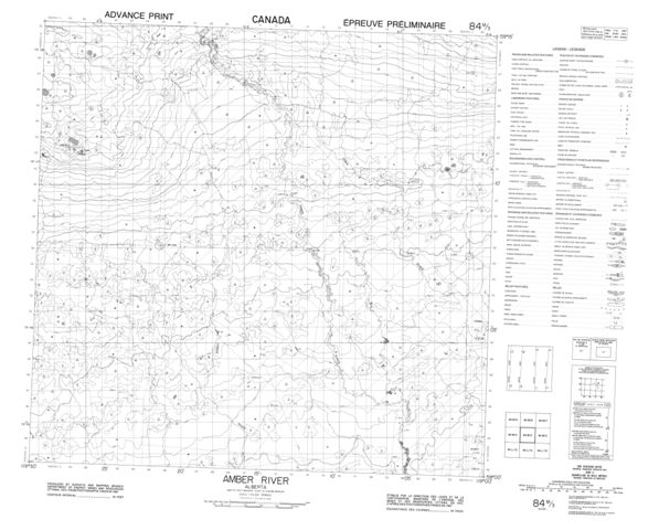 Amber River Topographic Paper Map 084M03 at 1:50,000 scale