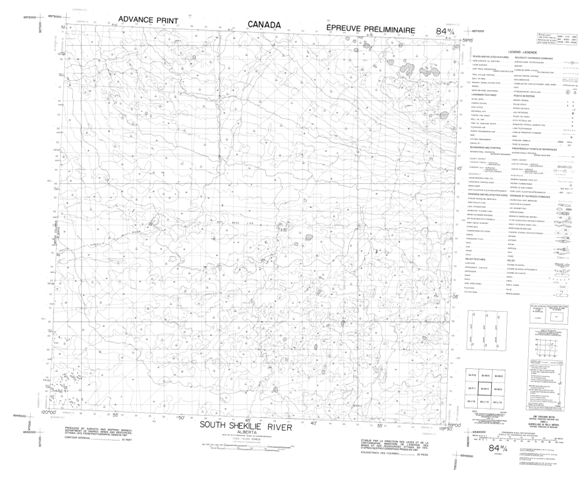 South Shekilie River Topographic Paper Map 084M04 at 1:50,000 scale