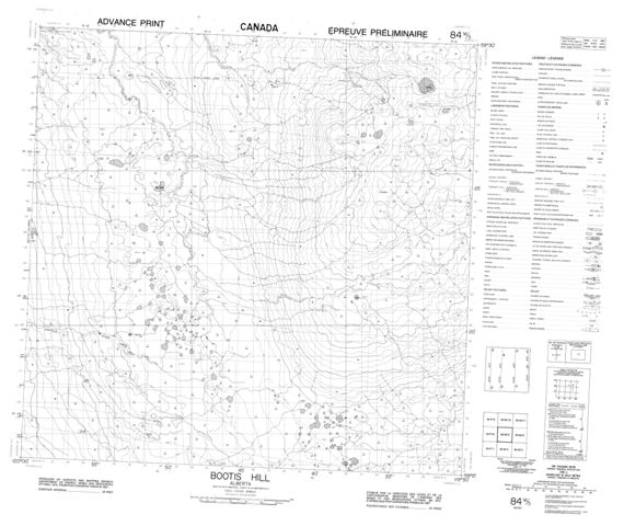 Bootis Hill Topographic Paper Map 084M05 at 1:50,000 scale