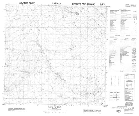 Tate Creek Topographic Paper Map 084M08 at 1:50,000 scale