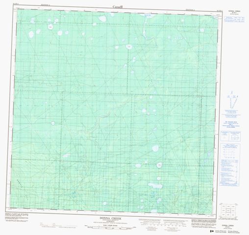 Donna Creek Topographic Paper Map 084M11 at 1:50,000 scale