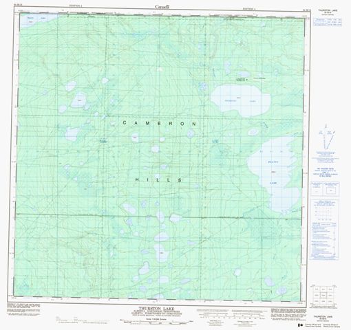 Thurston Lake Topographic Paper Map 084M16 at 1:50,000 scale