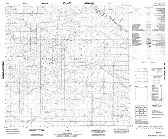 No Title Topographic Paper Map 084N02 at 1:50,000 scale