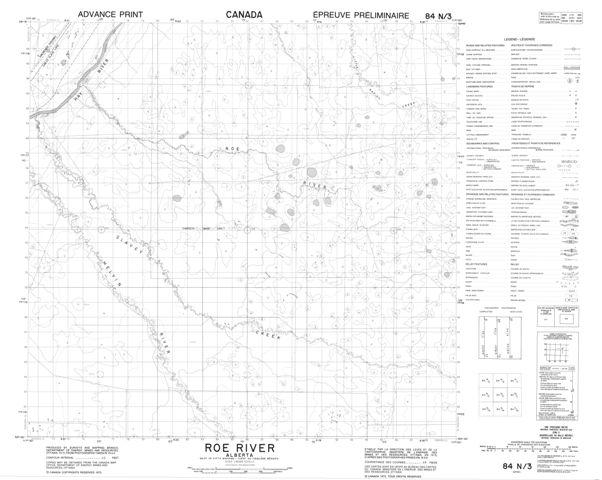 Roe River Topographic Paper Map 084N03 at 1:50,000 scale