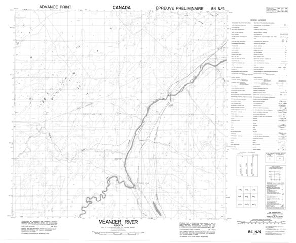 Meander River Topographic Paper Map 084N04 at 1:50,000 scale