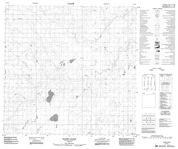 Russet Creek Topographic Paper Map 084N05 at 1:50,000 scale