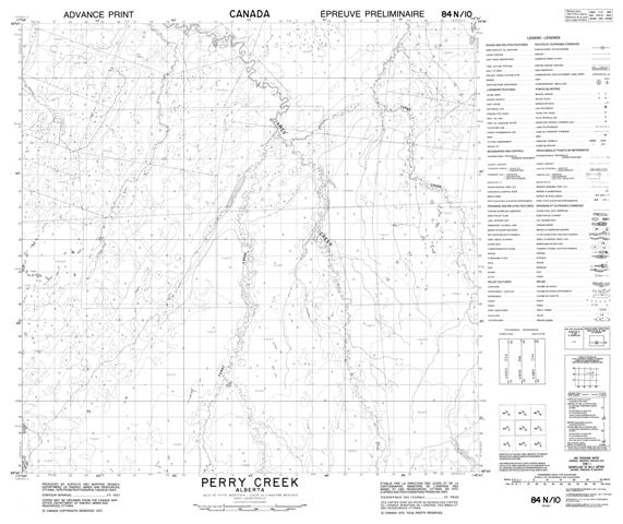 Perry Creek Topographic Paper Map 084N10 at 1:50,000 scale