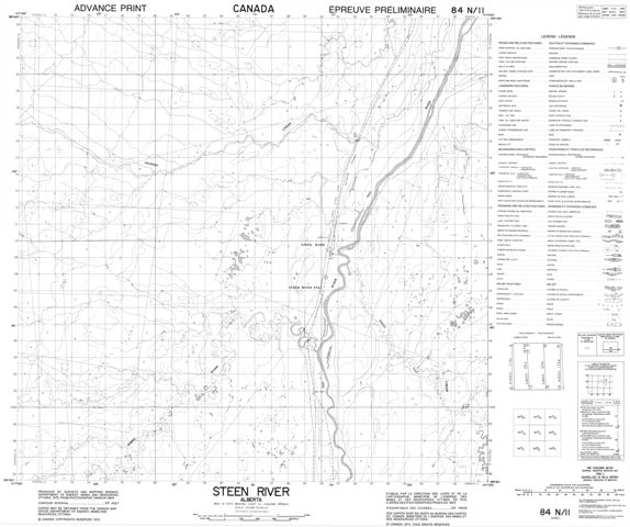 Steen River Topographic Paper Map 084N11 at 1:50,000 scale