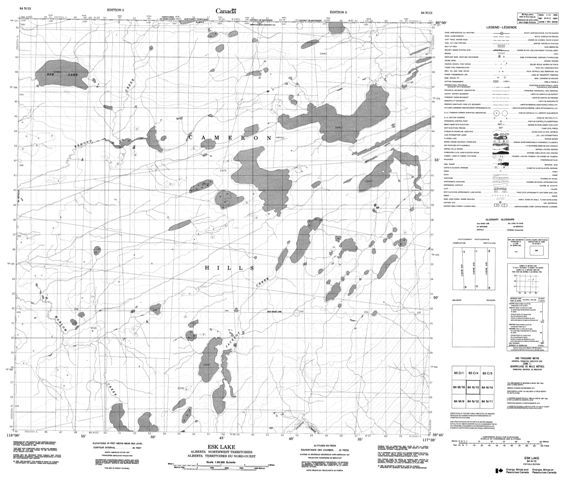 Esk Lake Topographic Paper Map 084N13 at 1:50,000 scale