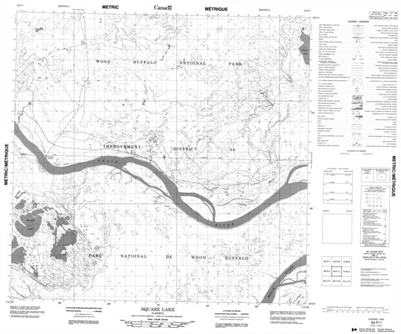 Square Lake Topographic Paper Map 084P01 at 1:50,000 scale