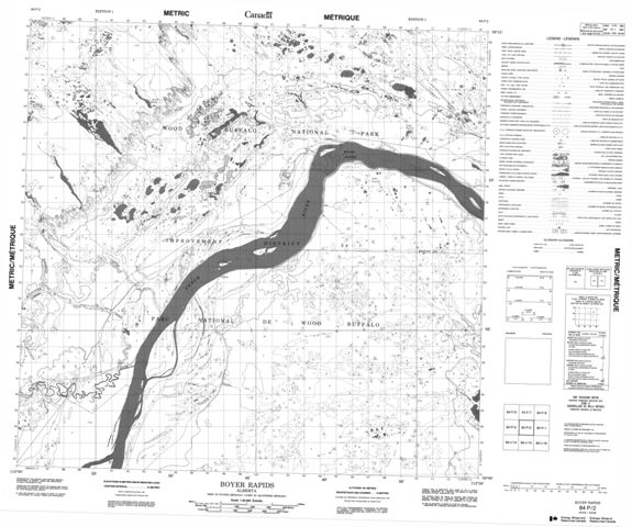 Boyer Rapids Topographic Paper Map 084P02 at 1:50,000 scale