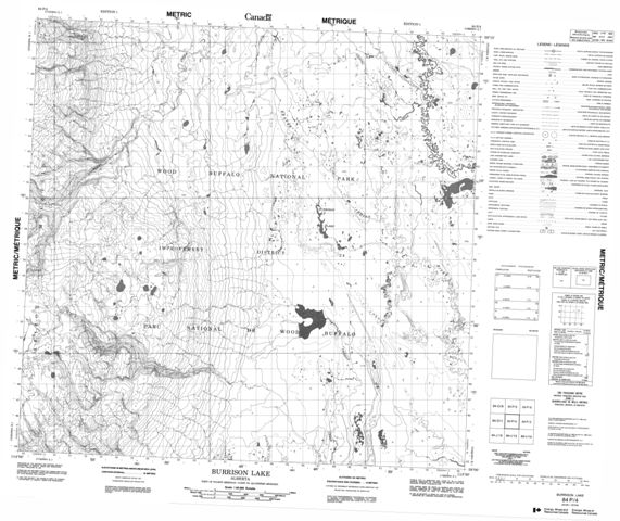 Burrison Lake Topographic Paper Map 084P04 at 1:50,000 scale