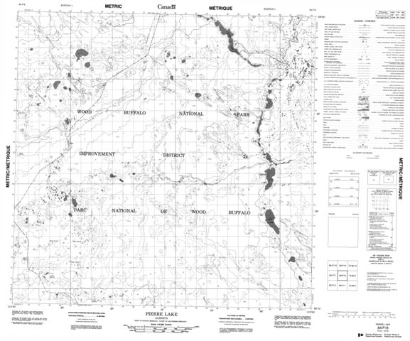 Pierre Lake Topographic Paper Map 084P08 at 1:50,000 scale