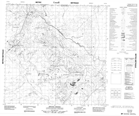 Brine Creek Topographic Paper Map 084P16 at 1:50,000 scale