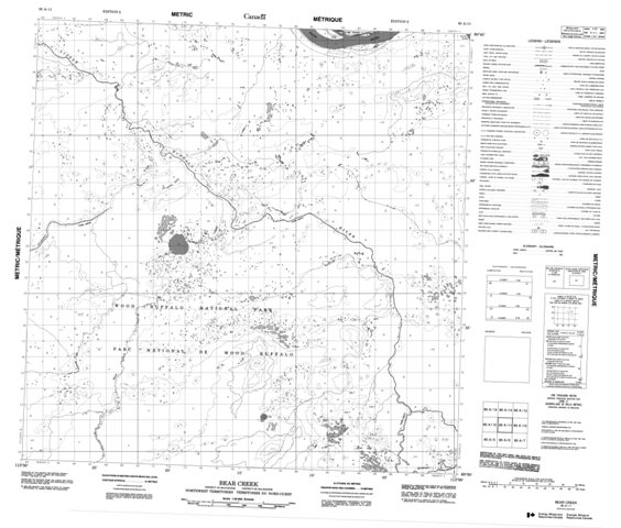 Bear Creek Topographic Paper Map 085A11 at 1:50,000 scale