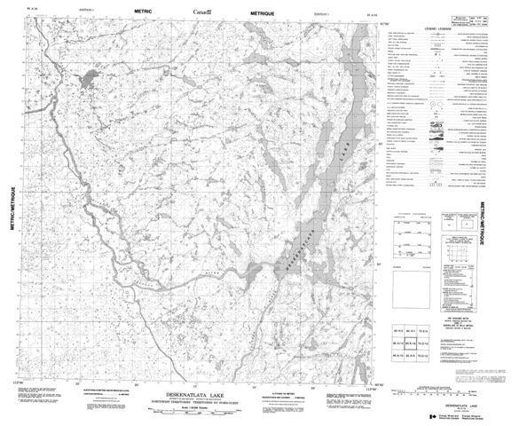 Deskenatlata Lake Topographic Paper Map 085A16 at 1:50,000 scale