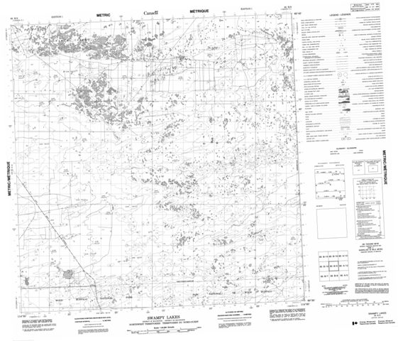 Swampy Lakes Topographic Paper Map 085B09 at 1:50,000 scale