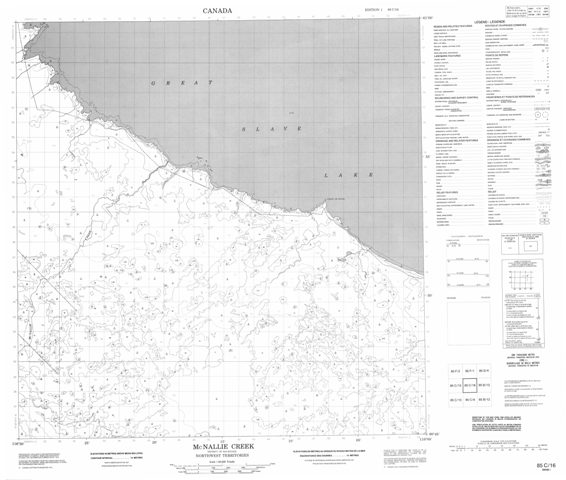 Mcnallie Creek Topographic Paper Map 085C16 at 1:50,000 scale