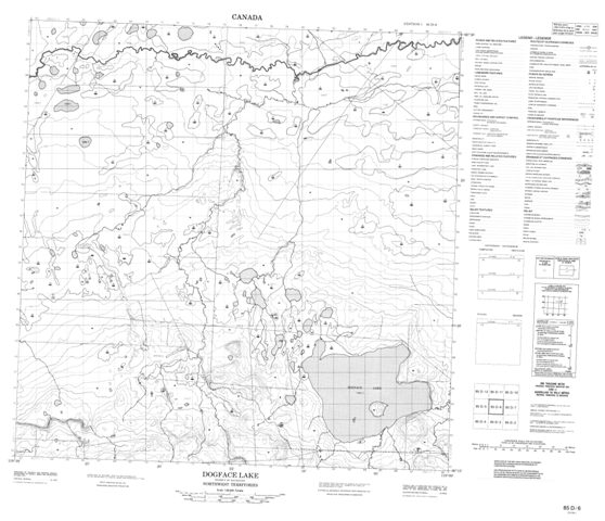 Dogface Lake Topographic Paper Map 085D06 at 1:50,000 scale