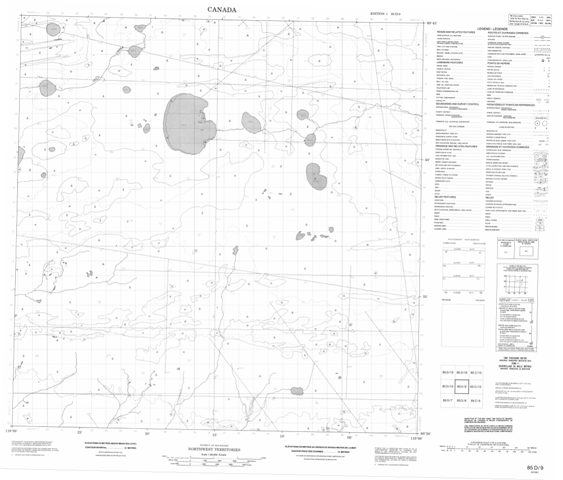 No Title Topographic Paper Map 085D09 at 1:50,000 scale