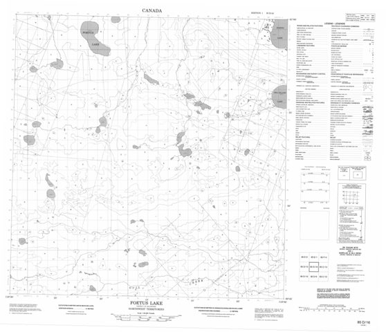 Foetus Lake Topographic Paper Map 085D16 at 1:50,000 scale