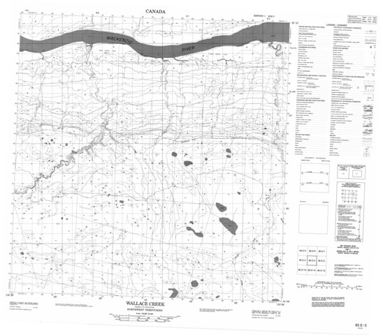 Wallace Creek Topographic Paper Map 085E03 at 1:50,000 scale