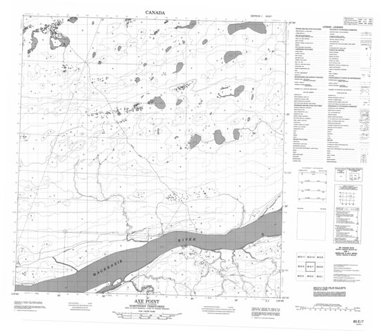 Axe Point Topographic Paper Map 085E07 at 1:50,000 scale